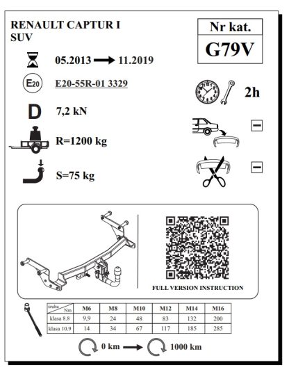 Hak holowniczy Renault  Captur I  G79V - obrazek 2