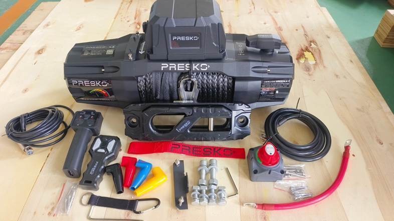 Wyciągarka elektryczna PRESKO RAPTOR-X 13000 LBS lina syntetyczna 5900 kg 12V IP68