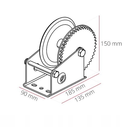 Wciągarka ręczna Dragon 1600 lbs z pasem - obrazek 4